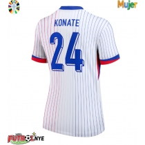 Camiseta Francia Ibrahima Konate #24 Visitante Equipación para mujer Eurocopa 2024 manga corta